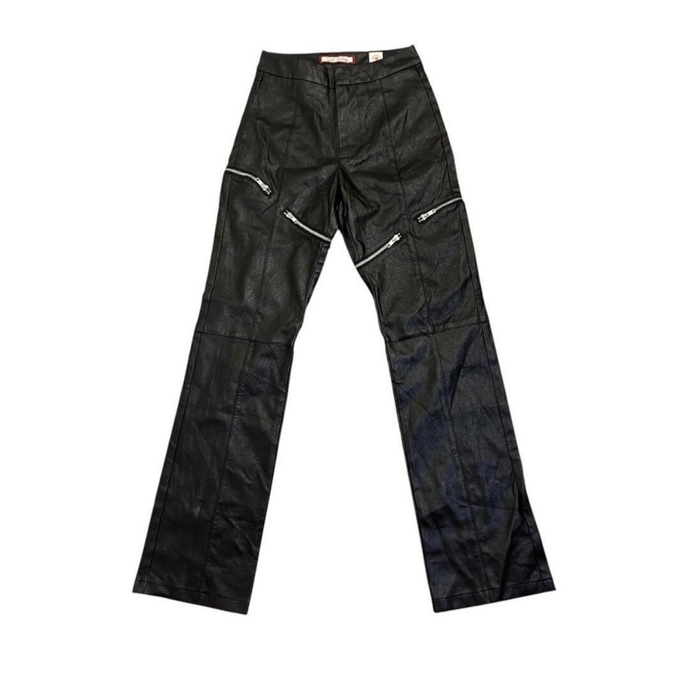 Sweet Chilling Pants Womens 26 Black Last Kiss Club Faux Leather Zipper Edgy